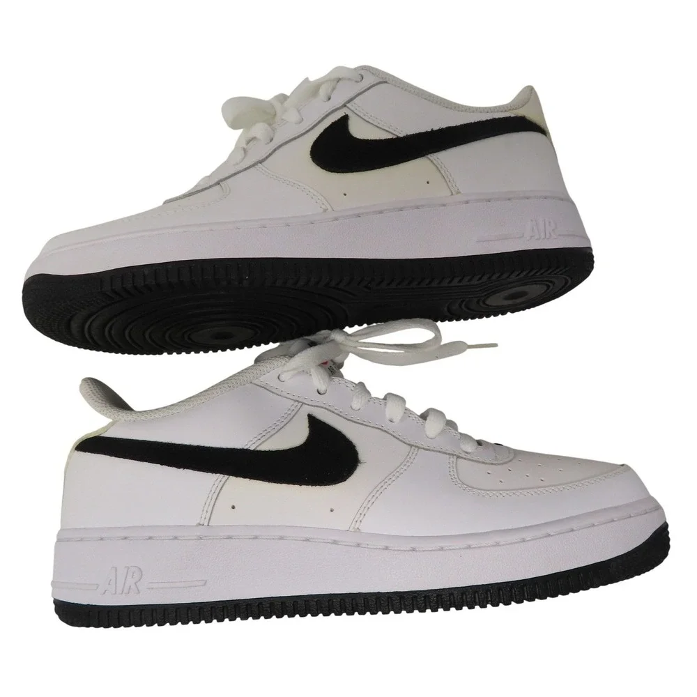Nike Air Force 1 Low White Black GS Sneakers DH2920-111 Boys Size 7 Y NEW No Box